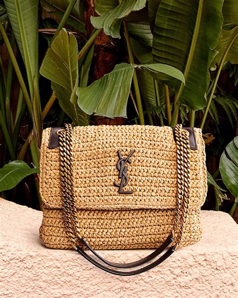 crochet ysl bag|ysl kate raffia bag.